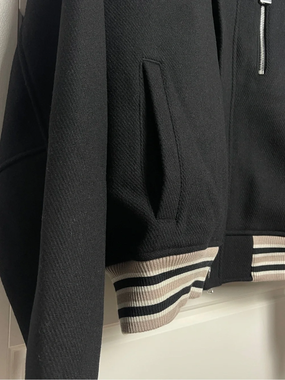 Nike Naomi Osaka Varsity Wool Jacket Women S Black Faux Fur NWT HV2058-010